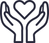 Icon of two hands holding a heart