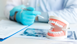 A close-up of dentures in Wakefield