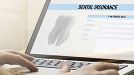 Dental insurance form on computer screen