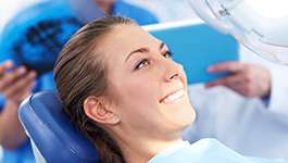 woman sitting in exam chair