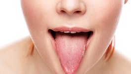 A woman sticking her tongue out