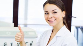 woman happy at dentist