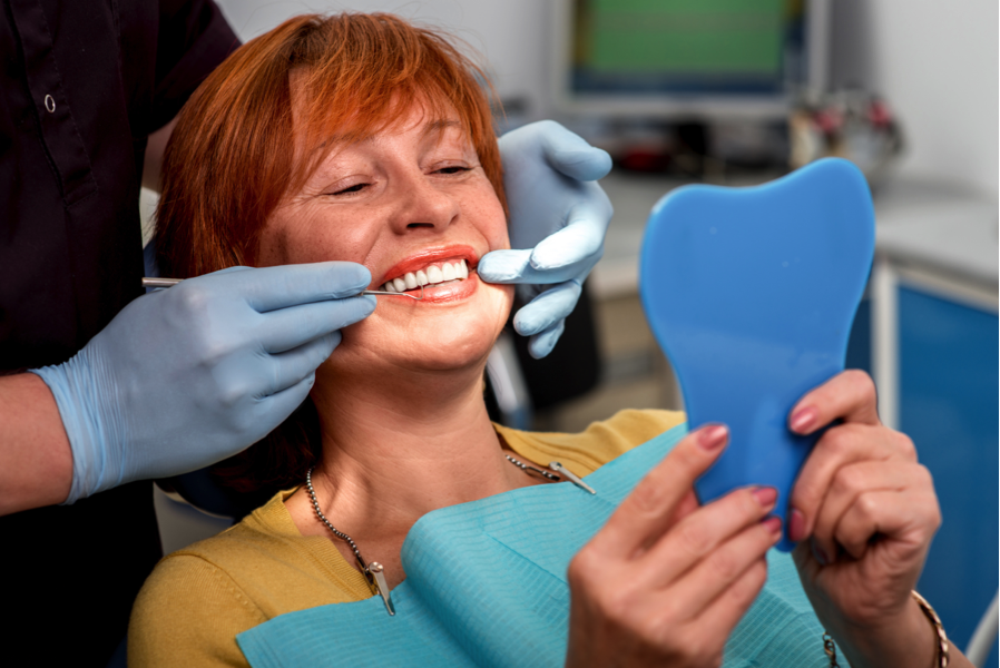 Woman having a dental exam