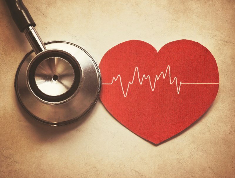 a stethoscope next to a red heart for American Heart Association Month