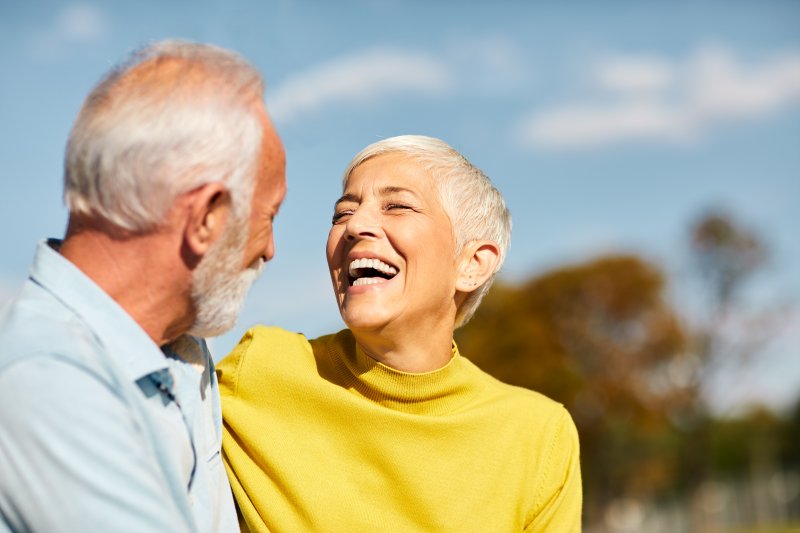 Senior couple smiling