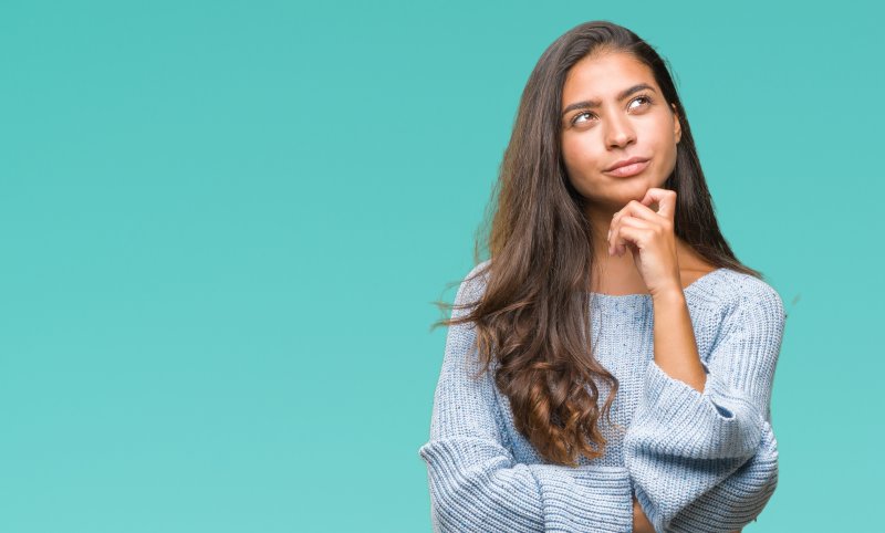 Woman with questioning expression